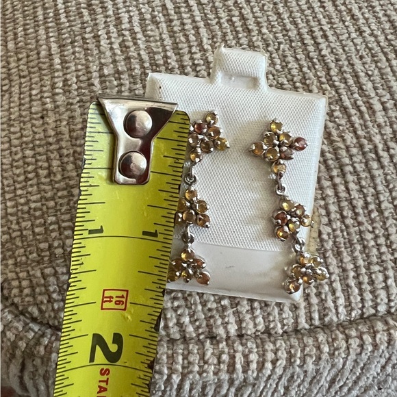 Hand crafted silver and crystal dangle earrings - Picture 4 of 5